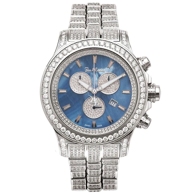 Joe Rodeo Diamond Men's Watch - MASTER PILOT silver 26.7 ctw