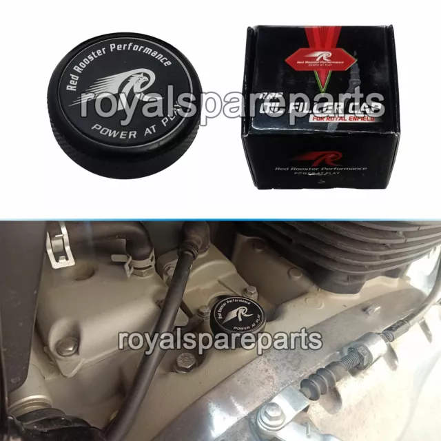 Per Reale Enfield Gt & Interceptor 650 Alluminio Olio Filler Cappello Nero