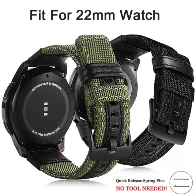 Nylon Strap Bracelet pour Samsung Galaxy Watch 46mm Gear S3 Huawei GT Watch 46mm