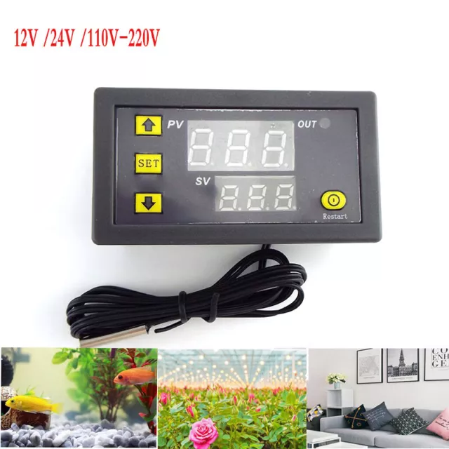 DC12/24V AC110/220V Digital Thermostat Control Switch Temperature Controller LED