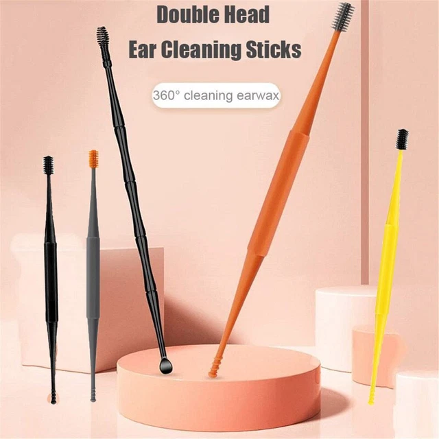 Cucchiaio pulitore orecchie a doppia estremità rimozione cucchiaio strumento di pulizia a spirale silicone
