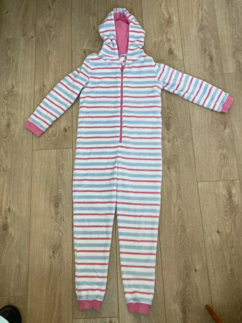 Tuta Joules età 9-10, tutto in uno, a righe blu e rosa