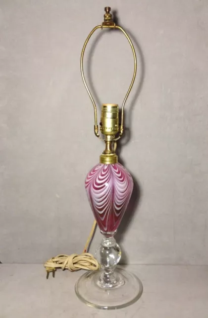 Rare Vintage Pairpoint Glass Converted Oil Lamp