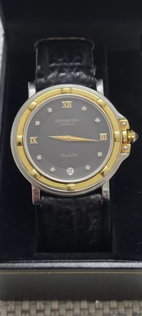 Raymond Weil Parsifal 18k / Diamonds Markers Dial 35mm Men's Watch 9189 MINT