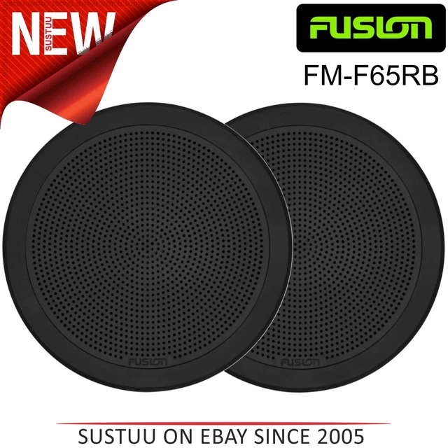 Marine luidspreker Fusion Round Black FM-F65RB, 6.5, 120 W, zwart, voor inbouwmontage, met zwarte fronten, 2-pack