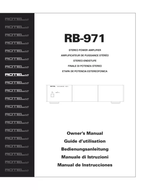 Bedienungsanleitung-Operating Instructions pour Rotel RB-971