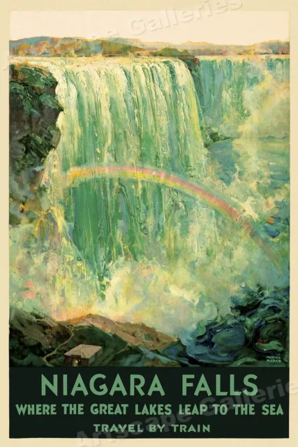 1920s Niagara Falls Vintage Style Travel by Train Railroad Poster - 24x36
