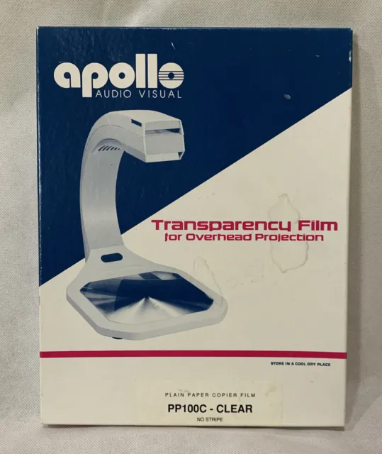 Apollo Transparency Film for Plain Paper Copier Black on Clear Sheet 100 Sheets