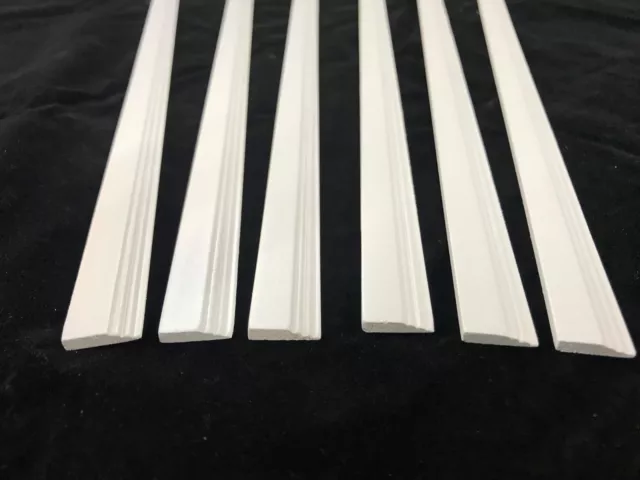 6 x Skirting Board Strips Painted White 12th Scale Dolls House 450 x 16 x 3mm