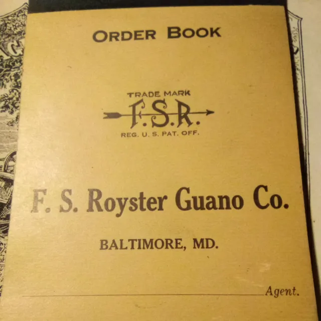 Order Book F. S. Roster Guano Co. Baltimore MD. 191...