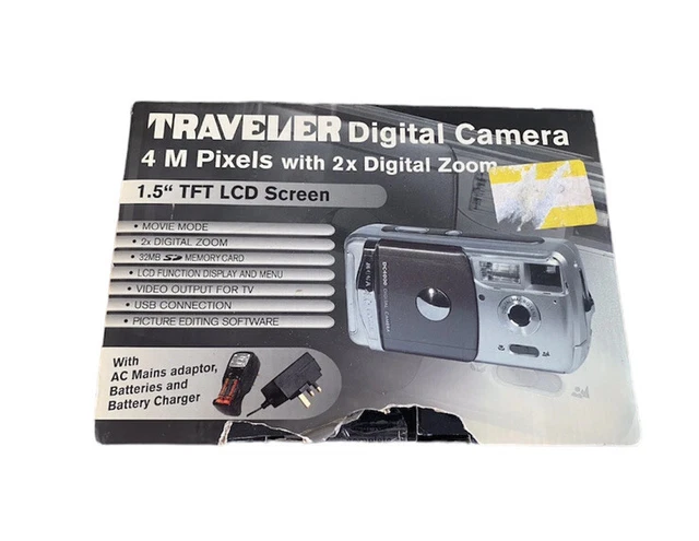 Traveler DC-4000 4.0MP Compact Digital Camera Silver Manual And Charger Boxed