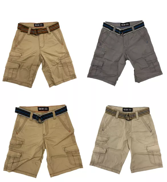 Boys Shorts Knee Length Bottoms Kids Cargo Combat Shorts with Belt Age 5 to 14 Y