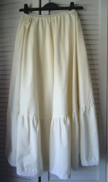 Sottoveste sottogonna in cotone stile vittoriano edoardiano crema 100% cotone 8-12