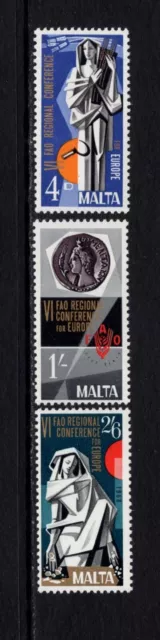 Malta 1968 GREEK MEDAL, FAO EMBLEM, AGRICULTURE MNH SG 412-414 SC 394-396