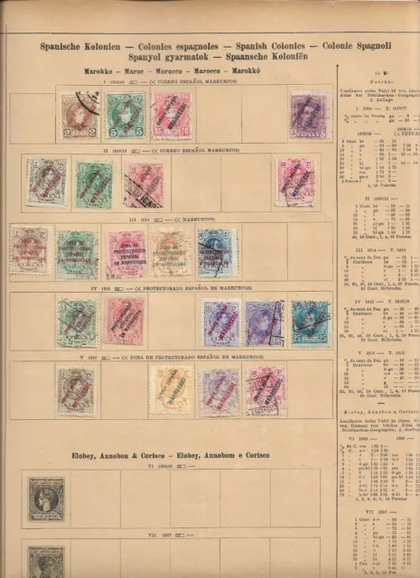 Spanien Briefmarken auf alten Schaubeck Victoria Permanent Blättern Falz ; 61923