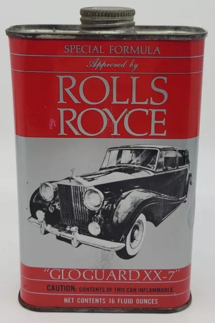 Vintage Rolls Royce Special Formula Gloguard XX-7 16oz Advertising Can Antique