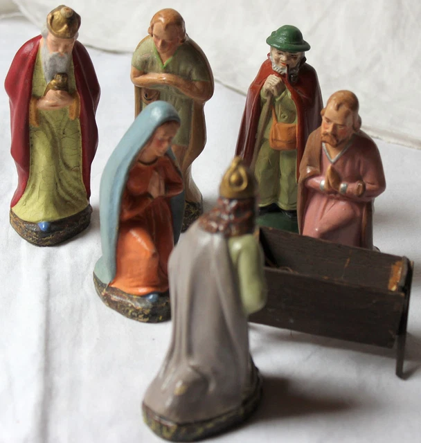 Alte Massefiguren Krippe von ca. 1930-40 Alte Massefiguren Krippe von ca. 1930-40