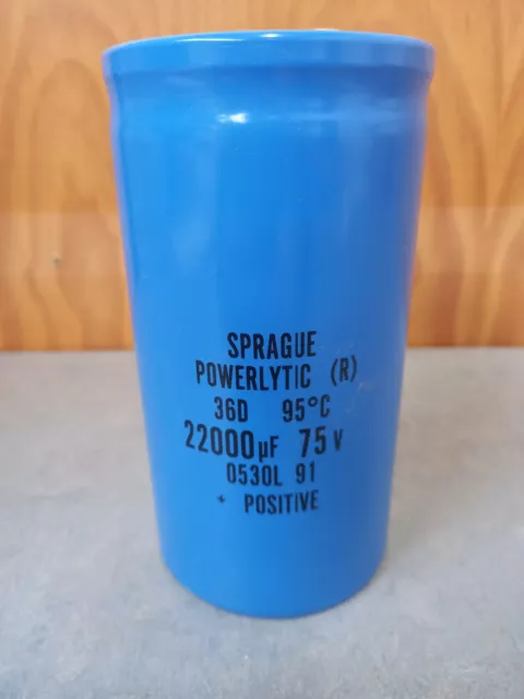 Spague Powerlytic (R) Capacitor 22000UF 75V. Large. Ex MOD