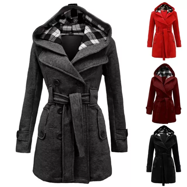Élégant manteau d'hiver à double poitrine pour femmes avec ceinture veste à