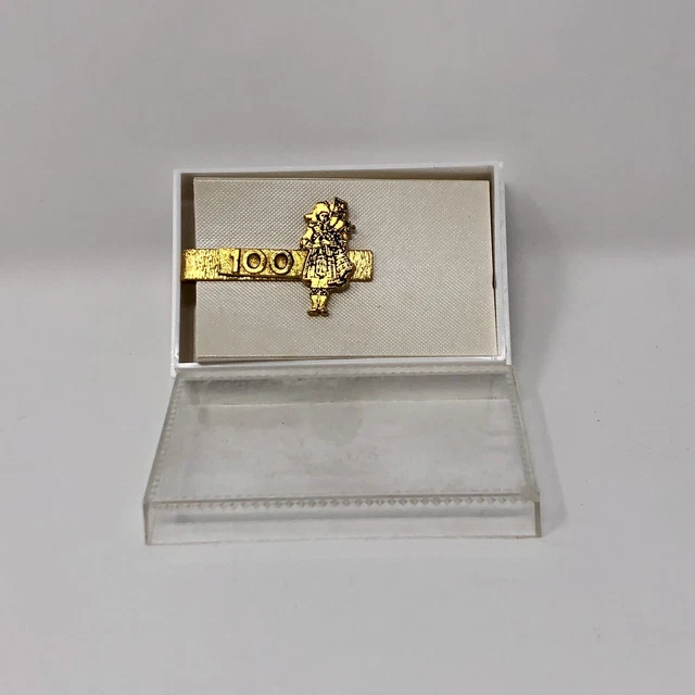 Seagrams 100 Pipers Scotch Whiskey Gold Colored Tie Clasp Clip