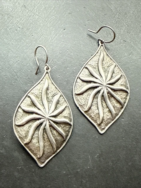Boucles D'oreilles Pendantes Anciennes En Argent Massif 925 - Style Ethnique Créateur