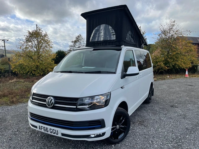 VW TRANSPORTER T6 SWB Highline T30 DSG Campervan 2016 Pearl white 12m ...