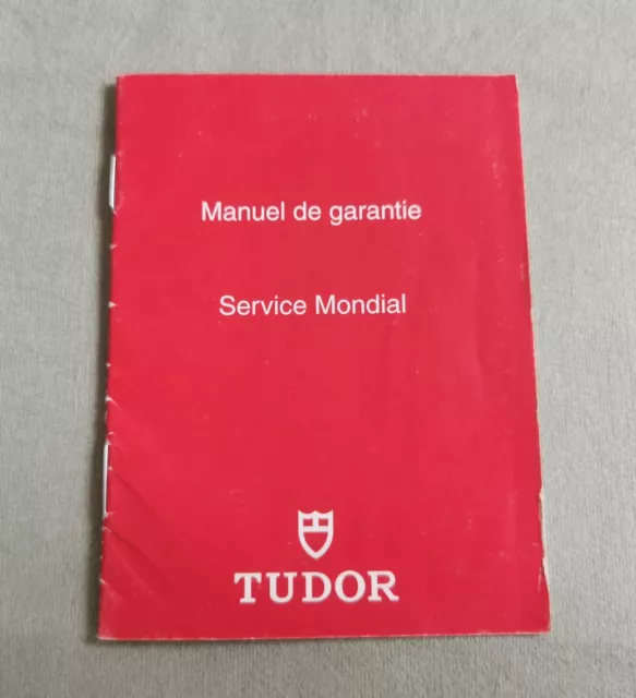 Tudor Brochure Translation Guarantee Mondial Service Réf. 563.87 Good Condition