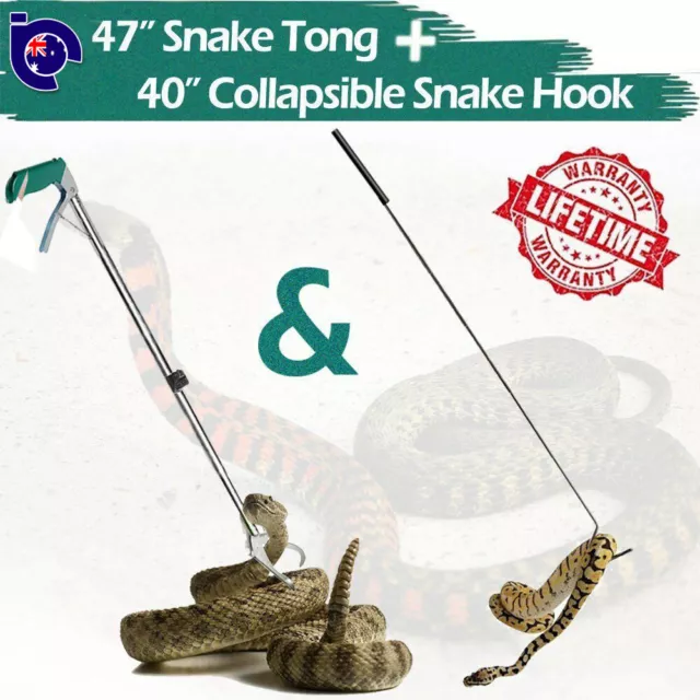 Heavy Duty for Extra Long Snake Tong Reptile Grabber Snake Catcher Wide Jaw