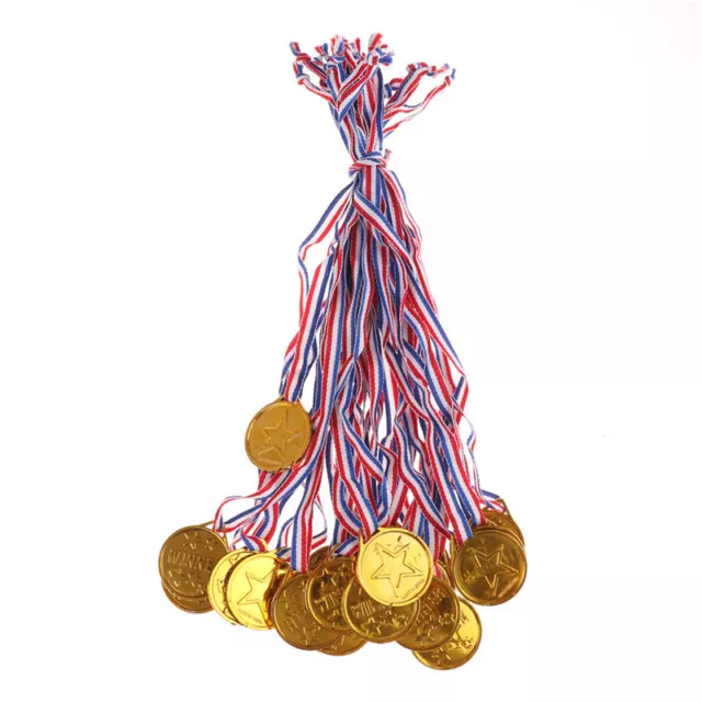 20x medaglie in plastica vincitrici d'oro bambini giornata sportiva premi giocattoli per festa dicembre SN❤
