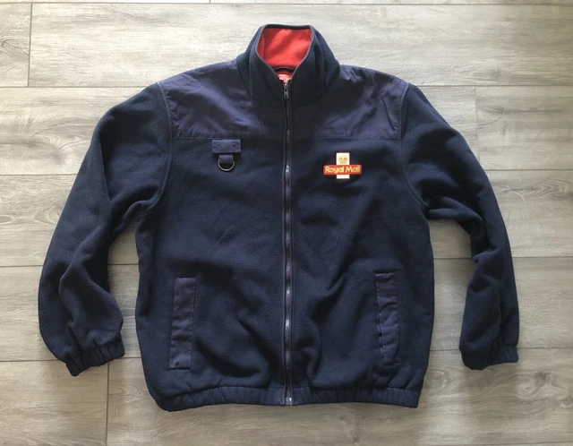 Giacca scaldacorpo vintage Royal Mail in pensione pile blu anni '90 taglia L