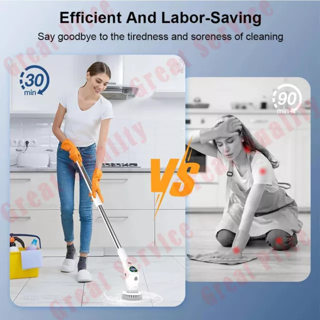 Multifunction Electric Cleaning Brush Rechargeable Cordless Spin Scrubber Turbo 3