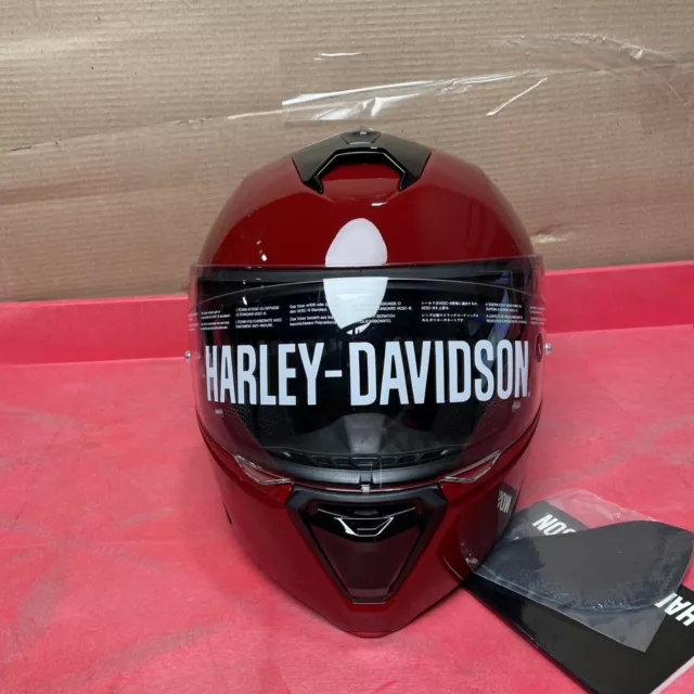 Harley Davidson Capstone Sun Shield II H31 Modular Helmet Size L Billiard Red