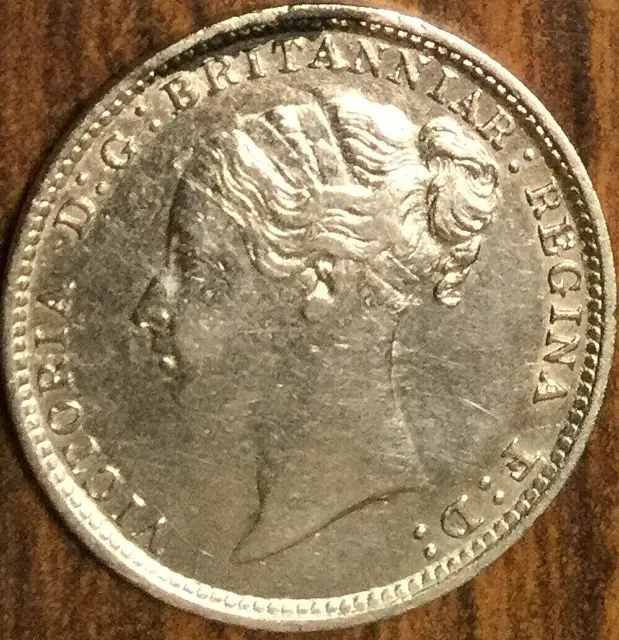 1881 Uk Gb Great Britain Silver Threepence Coin