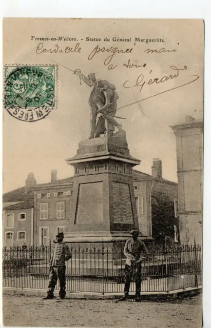 FRESNES EN WOEVRE - Meuse - CPA 55 - La statue du General Marguerite - soldats
