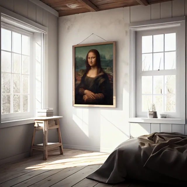 Mona Lisa by Leonardo da Vinci (1503) Premium Wall Art Poster Print - Historical 3