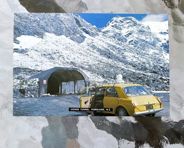 NEW Tiki Card Postcard Homer Tunnel Fiordland New Zealand Snow Covered Mountains