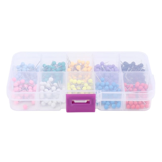 Pressione Spille,100pz Plastica Rotondità Oro Acciaio Punta,Rosa