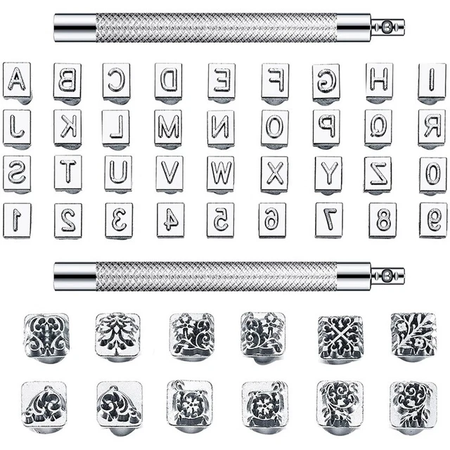 50 Piezas de Sellos de Letras y NúMeros 6Mm Sellos de del Alfabeto Sellos d R1R4