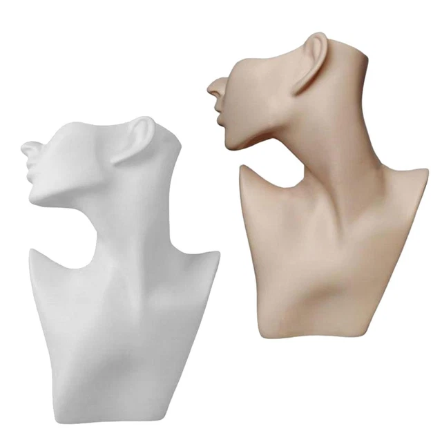 2PiecesNecklace Bijoux Présentoir Femme Modèle Tête Bijoux Stand Pour Chaîne