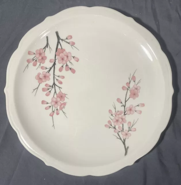 Syracuse China Restaurant Ware Pink Flowers on Branches Serving Plate 11"