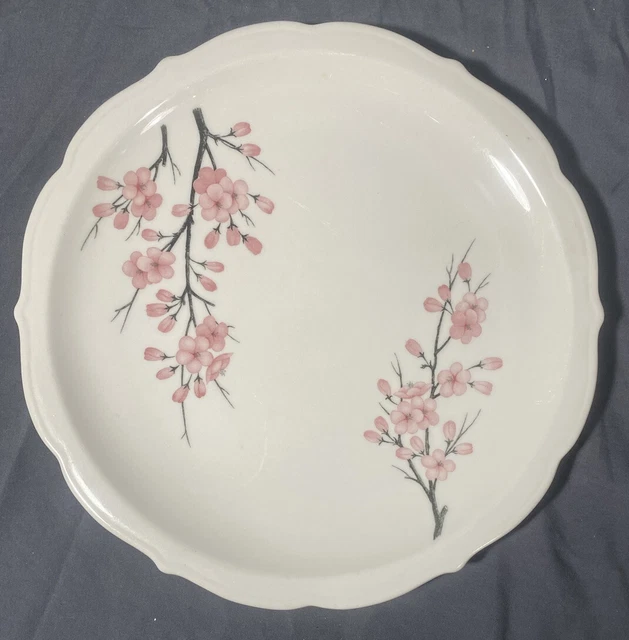Syracuse China Restaurant Ware Pink Flowers on Branches Serving Plate 11"
