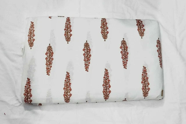 0.9m Indien Main Bloc Imprimé Floral Tissu Coton Couture Matériel Artisanat Robe