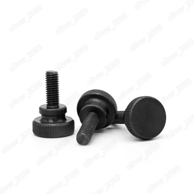 Black 4.8 Steel Knurled Thumb Screws M3 M4 M5 M6 M8 M10 3