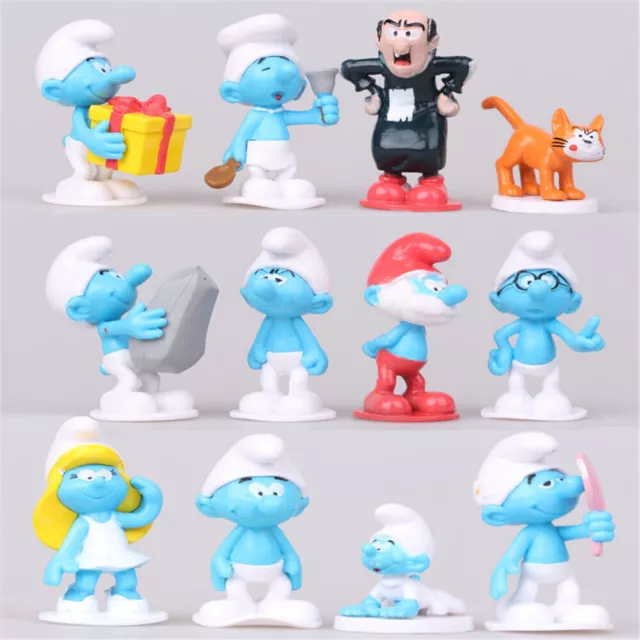 12Pcs Smurf's. Figure Set Collection Model Ornament Cake Topper Kids Toys Gift 2