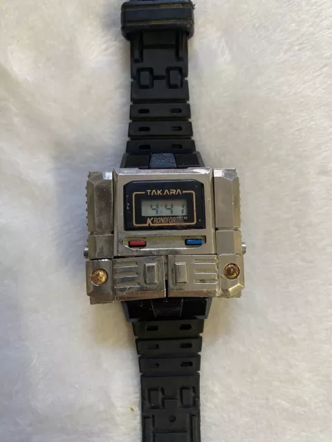 Vintage TAKARA Kronoform Robot Watch 1983 Rare silver Working Pre- Transformers