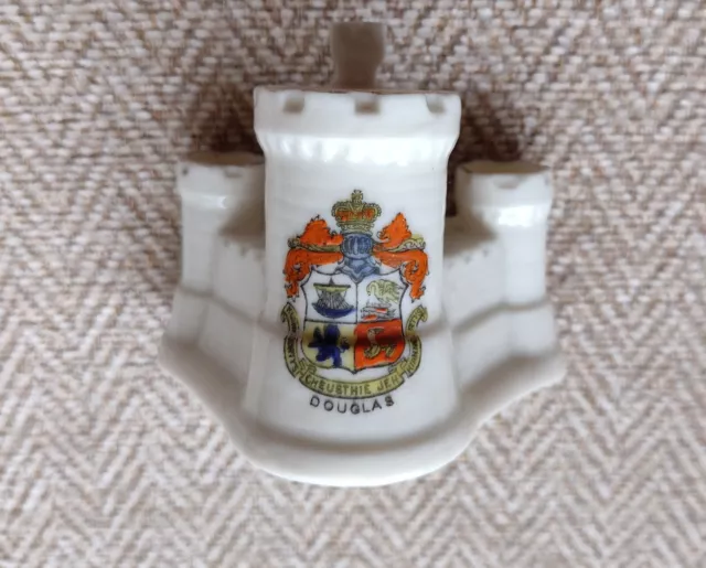 Crested China Model Of Douglas Castle By Arcadian With Matching Crest