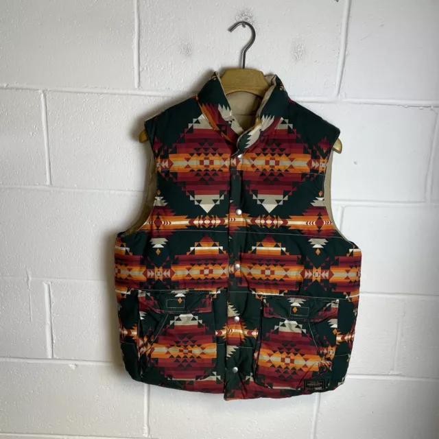 Ralph Lauren Denim & Supply Gilet Mens Large Green Navajo Aztec Down Puffer Polo