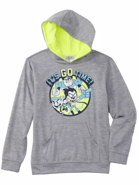 Boys Light Gray Teen Titans Go Pullover Hoodie Sweatshirt Superhero Sweater