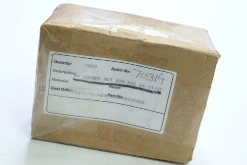 (2600-Pk) Square Nuts A4 Stainless Steel Type DIN 562 M4