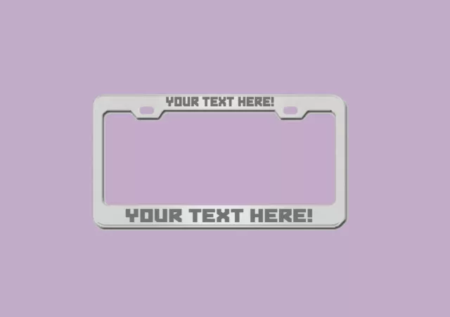 ENGRAVED Your Text and Logo Printed License Plate Frames - Complete Set